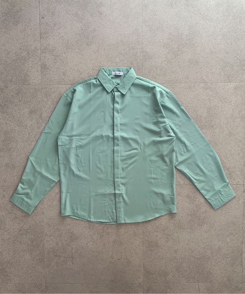 link lot(リンクロット)の「比翼デザインベーシック 無地シャツ(シャツ/ブラウス・メンズ・ブラック/ホワイト/グリーン/ライトグリーン・M/L)」の12枚目の写真