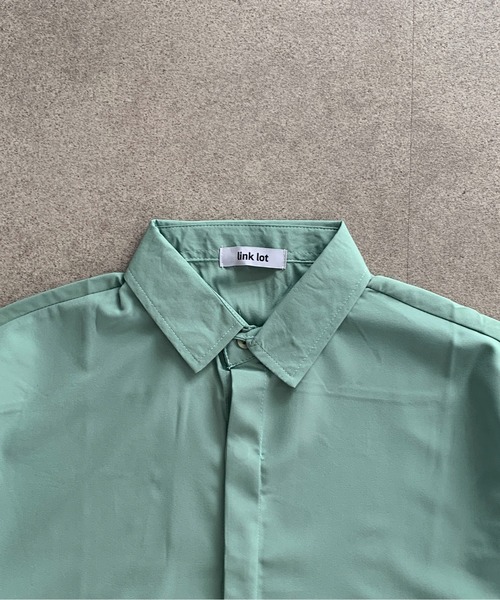 link lot(リンクロット)の「比翼デザインベーシック 無地シャツ(シャツ/ブラウス・メンズ・ブラック/ホワイト/グリーン/ライトグリーン・M/L)」の13枚目の写真