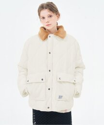 NP STUDIO（エヌピースタジオ）の「ユニオンキルティングファーコラショートパディングジャケットアイボリー（ダウンジャケット/コート）」