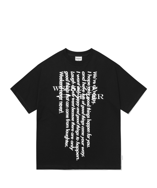 GAINSBORO(ゲインズボロ)の「ウィークエンドネバー Tシャツ_ブラック(Tシャツ/カットソー・レディース・その他・LARGE/MEDIUM/SMALL)」の1枚目の写真