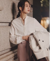 anuans | パールトリムブラウス(シャツ/ブラウス)