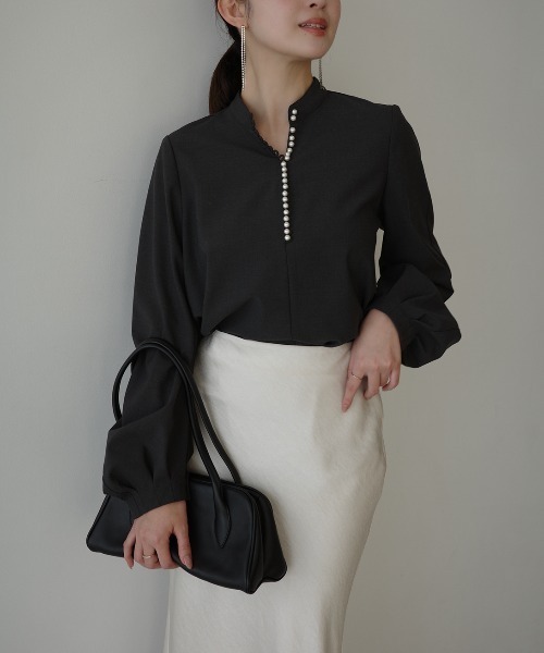 セール】パールトリムブラウス（シャツ/ブラウス）｜anuans（ア