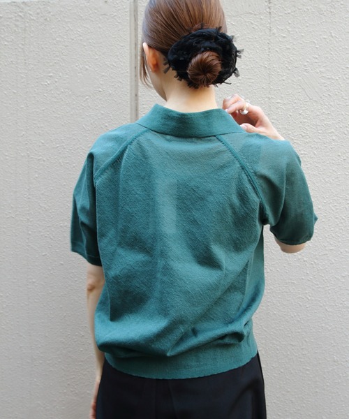 THE SHINZONE(ザ シンゾーン)の「THE SHINZONE/シンゾーン テラニットプルオーバー TELA KNIT PULLOVER 26MMSNI04(Tシャツ/カットソー・レディース・グリーン/ピンク・FREE)」の7枚目の写真