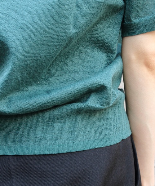 THE SHINZONE(ザ シンゾーン)の「THE SHINZONE/シンゾーン テラニットプルオーバー TELA KNIT PULLOVER 26MMSNI04(Tシャツ/カットソー・レディース・グリーン/ピンク・FREE)」の4枚目の写真