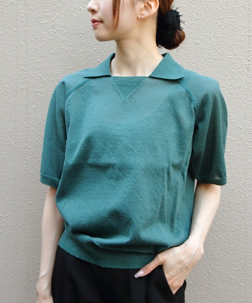 THE SHINZONE(ザ シンゾーン)の「THE SHINZONE/シンゾーン テラニットプルオーバー TELA KNIT PULLOVER 26MMSNI04(Tシャツ/カットソー・レディース・グリーン/ピンク・FREE)」の5枚目の写真