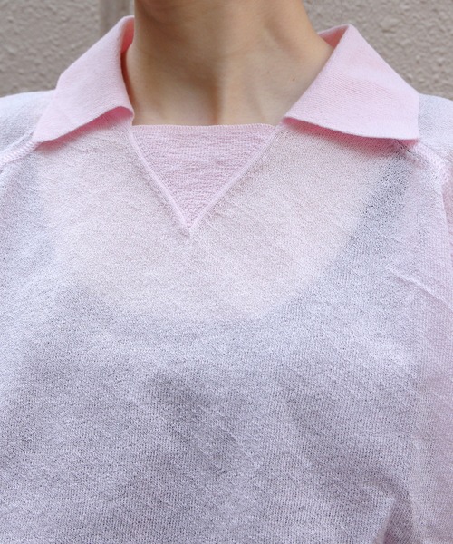 THE SHINZONE(ザ シンゾーン)の「THE SHINZONE/シンゾーン テラニットプルオーバー TELA KNIT PULLOVER 26MMSNI04(Tシャツ/カットソー・レディース・グリーン/ピンク・FREE)」の12枚目の写真