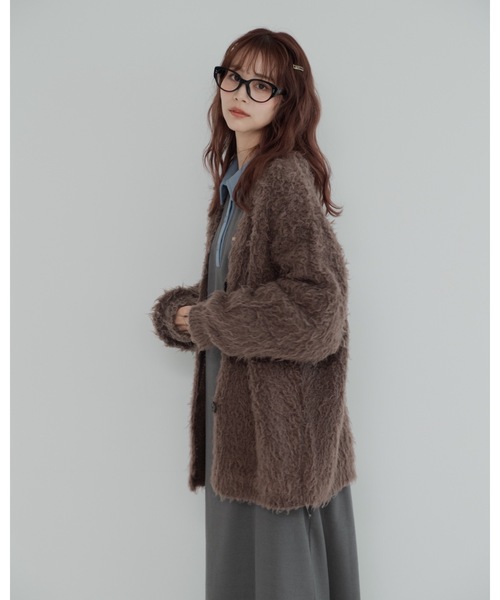 jumelle（ジュメロ）の「モンスターシャギーカーデ（カーディガン/ボレロ・レディース・ピンク/ブラウン・MEDIUM）」の19枚目の写真