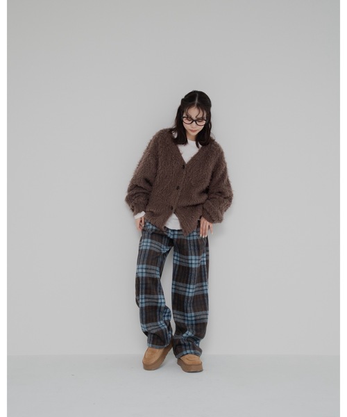 jumelle（ジュメロ）の「モンスターシャギーカーデ（カーディガン/ボレロ・レディース・ピンク/ブラウン・MEDIUM）」の17枚目の写真