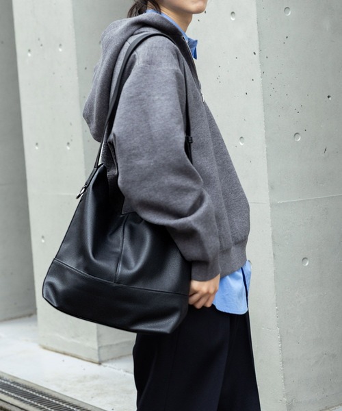 RAGEBLUE（レイジブルー）の「フェイクレザー/ショルダートートバッグ（ショルダーバッグ・メンズ・ブラック/ブラウン・FREE）」の8枚目の写真