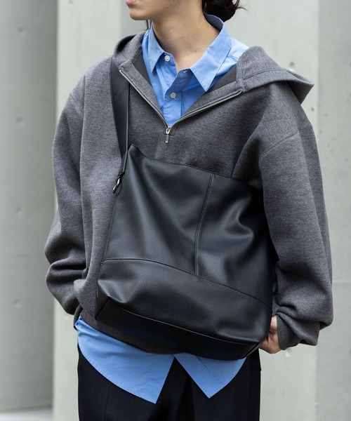 RAGEBLUE（レイジブルー）の「フェイクレザー/ショルダートートバッグ（ショルダーバッグ・メンズ・ブラック/ブラウン・FREE）」の9枚目の写真