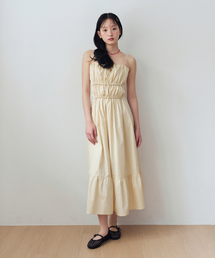 KNIZURE（ニジュール）の「Bustier shirring long dress_BUTTER YELLOW（ワンピース）」