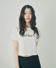 ミヘブ グラフィックロゴ クロップTシャツ ホワイト