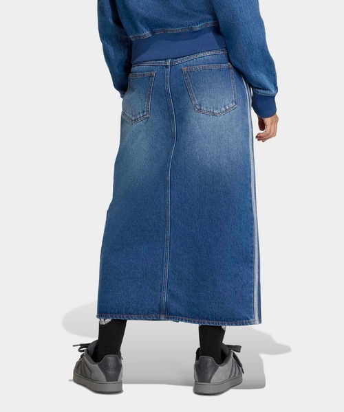 アディダス デニムスカート XL スリーストライプス ペンシル スカート デニム / アディダスオリジナル