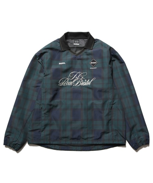 F.C.Real Bristol（エフシーレアルブリストル）の「PLAID PRACTICE POLO COLLAR PISTE（その他トップス・メンズ・グレー/ネイビー・SMALL/MEDIUM/LARGE/X-LARGE/XX-LARGE）」の2枚目の写真