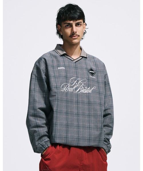F.C.Real Bristol（エフシーレアルブリストル）の「PLAID PRACTICE POLO COLLAR PISTE（その他トップス・メンズ・グレー/ネイビー・SMALL/MEDIUM/LARGE/X-LARGE/XX-LARGE）」の3枚目の写真