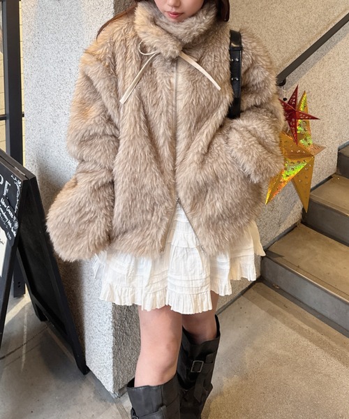 フェイクファーリボンブルゾン（その他アウター）｜nemne store