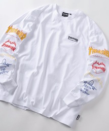 【70】【THRASHER/スラッシャー】 袖プリント バックプリント ロングスリーブTシャツ ワンポイントロゴ
