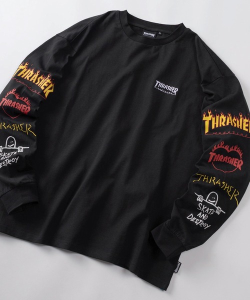 セール】【70】【THRASHER/スラッシャー】 袖プリント バックプリント