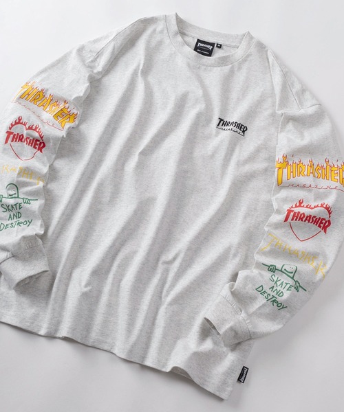 THRASHER(スラッシャー)の「【70】【THRASHER/スラッシャー】 袖プリント バックプリント ロングスリーブTシャツ ワンポイントロゴ(Tシャツ/カットソー・メンズ・アッシュグレー/ブラック系その他/ホワイト系その他/ホワイト/ホワイト系その他2/グレー系その他2/グレー系その他/ブラック系その他2/ブラック・M/XL/L)」の9枚目の写真