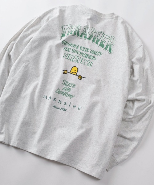 THRASHER(スラッシャー)の「【70】【THRASHER/スラッシャー】 袖プリント バックプリント ロングスリーブTシャツ ワンポイントロゴ(Tシャツ/カットソー・メンズ・アッシュグレー/ブラック系その他/ホワイト系その他/ホワイト/ホワイト系その他2/グレー系その他2/グレー系その他/ブラック系その他2/ブラック・M/XL/L)」の2枚目の写真