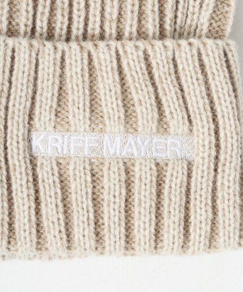 KRIFF MAYER(クリフメイヤー)の「KRIFF MAYER ピグメント風 ニットキャップ ワッチキャップ ニット帽 男女兼用(ニットキャップ/ビーニー・メンズ・ブルー/ブラック/アイボリー・FREE)」の4枚目の写真