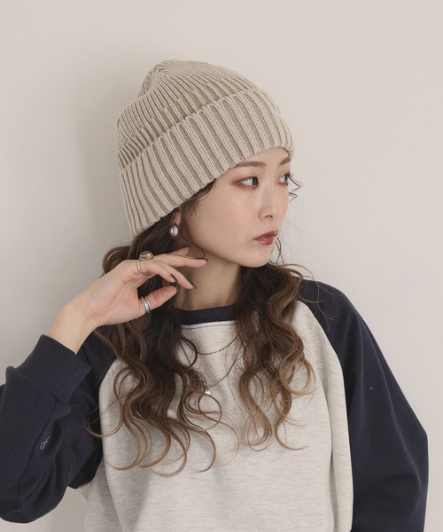 KRIFF MAYER(クリフメイヤー)の「KRIFF MAYER ピグメント風 ニットキャップ ワッチキャップ ニット帽 男女兼用(ニットキャップ/ビーニー・メンズ・ブルー/ブラック/アイボリー・FREE)」の10枚目の写真