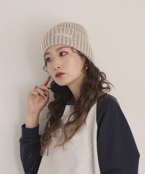 KRIFF MAYER(クリフメイヤー)の「KRIFF MAYER ピグメント風 ニットキャップ ワッチキャップ ニット帽 男女兼用(ニットキャップ/ビーニー・メンズ・ブルー/ブラック/アイボリー・FREE)」の6枚目の写真
