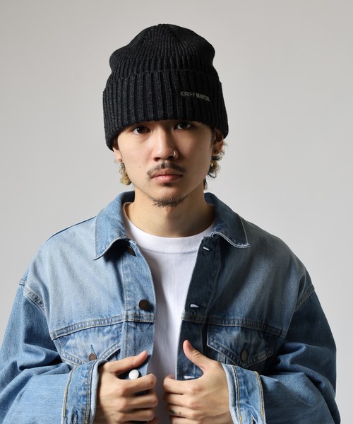 KRIFF MAYER(クリフメイヤー)の「KRIFF MAYER ピグメント風 ニットキャップ ワッチキャップ ニット帽 男女兼用(ニットキャップ/ビーニー・メンズ・ブルー/ブラック/アイボリー・FREE)」の13枚目の写真