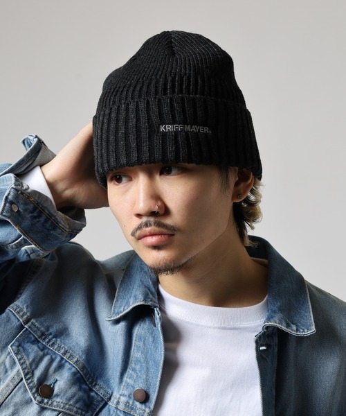 KRIFF MAYER(クリフメイヤー)の「KRIFF MAYER ピグメント風 ニットキャップ ワッチキャップ ニット帽 男女兼用(ニットキャップ/ビーニー・メンズ・ブルー/ブラック/アイボリー・FREE)」の12枚目の写真