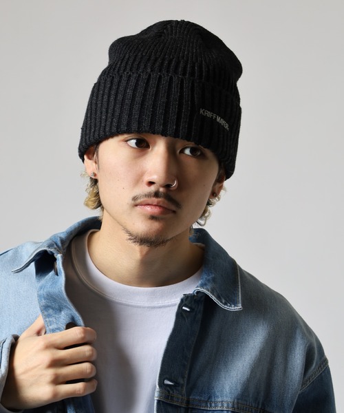 KRIFF MAYER(クリフメイヤー)の「KRIFF MAYER ピグメント風 ニットキャップ ワッチキャップ ニット帽 男女兼用(ニットキャップ/ビーニー・メンズ・ブルー/ブラック/アイボリー・FREE)」の14枚目の写真