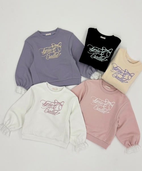 Lycee mine(リセマイン)の「【Lycee mine バレエシリーズ】袖口レーススウェット【子供服】【キッズ】【女の子】(スウェット・キッズ・バイオレット/クリーム/ブラック/アイボリー/ベビーピンク・140cm/110cm/120cm/100cm/130cm/150cm)」の12枚目の写真