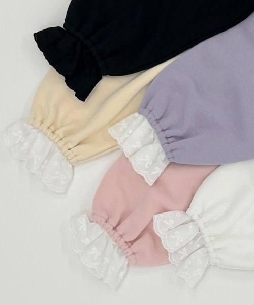 Lycee mine(リセマイン)の「【Lycee mine バレエシリーズ】袖口レーススウェット【子供服】【キッズ】【女の子】(スウェット・キッズ・バイオレット/クリーム/ブラック/アイボリー/ベビーピンク・140cm/110cm/120cm/100cm/130cm/150cm)」の11枚目の写真