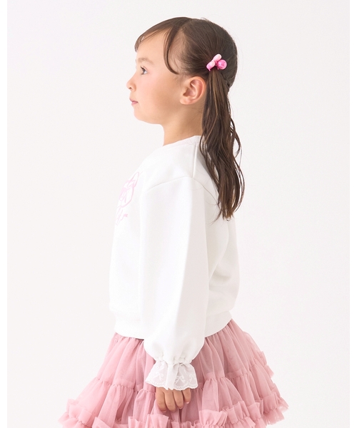 Lycee mine(リセマイン)の「【Lycee mine バレエシリーズ】袖口レーススウェット【子供服】【キッズ】【女の子】(スウェット・キッズ・バイオレット/クリーム/ブラック/アイボリー/ベビーピンク・140cm/110cm/120cm/100cm/130cm/150cm)」の6枚目の写真