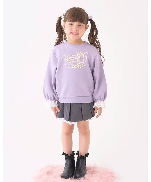 Lycee mine(リセマイン)の「【Lycee mine バレエシリーズ】袖口レーススウェット【子供服】【キッズ】【女の子】(スウェット・キッズ・バイオレット/クリーム/ブラック/アイボリー/ベビーピンク・140cm/110cm/120cm/100cm/130cm/150cm)」の19枚目の写真