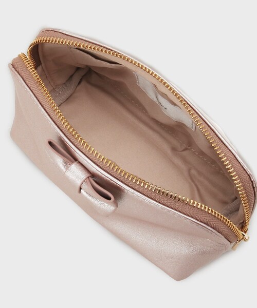 index（インデックス）の「ラメ合皮リボンポーチ（ポーチ・レディース・ピンク系/シルバー系その他/オフホワイト・00）」の8枚目の写真