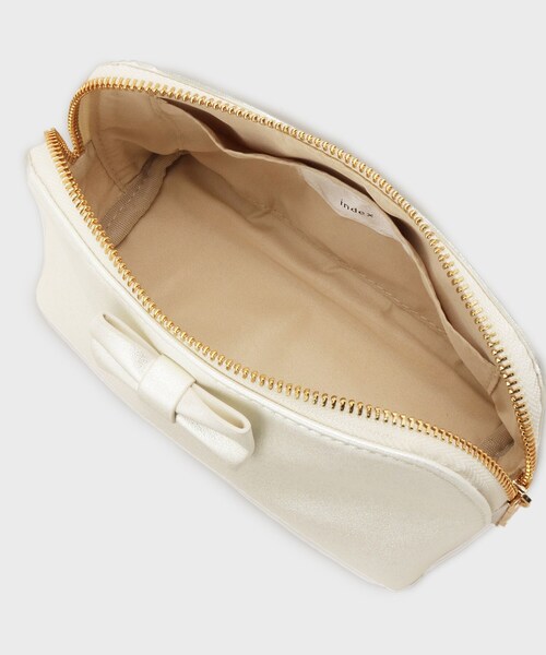 index（インデックス）の「ラメ合皮リボンポーチ（ポーチ・レディース・ピンク系/シルバー系その他/オフホワイト・00）」の9枚目の写真