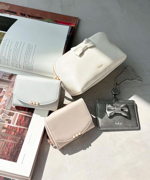 index（インデックス）の「ラメ合皮リボンポーチ（ポーチ・レディース・ピンク系/シルバー系その他/オフホワイト・00）」の11枚目の写真