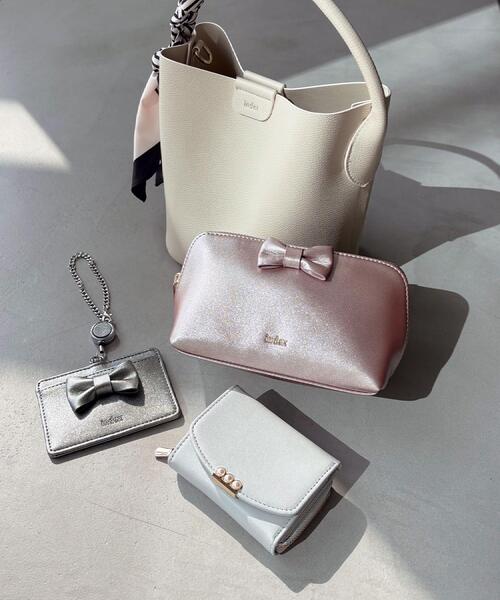 index（インデックス）の「ラメ合皮リボンポーチ（ポーチ・レディース・ピンク系/シルバー系その他/オフホワイト・00）」の12枚目の写真