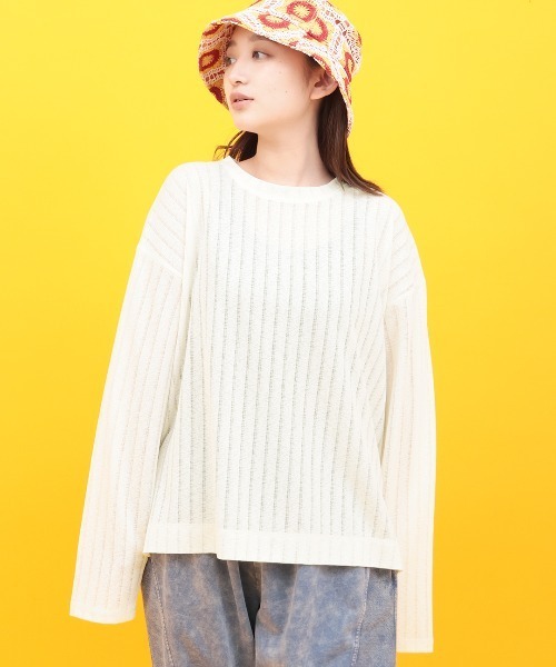 チチカカ(チチカカ)の「Orale! シアーロングスリーブTシャツ(Tシャツ/カットソー・レディース・アイボリー/ブラック/グリーン・FREE)」の3枚目の写真