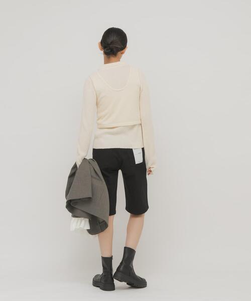 KBF(ケイビーエフ)の「『一部WEB限定カラー』ミニブークレレイヤードニットシャツ(ニット/セーター・レディース・チャコールグレー/ライトブルー/アイボリー/グリーン系その他・ONE)」の15枚目の写真