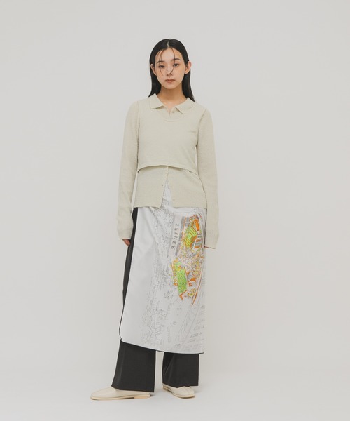 KBF(ケイビーエフ)の「『一部WEB限定カラー』ミニブークレレイヤードニットシャツ(ニット/セーター・レディース・チャコールグレー/ライトブルー/アイボリー/グリーン系その他・ONE)」の22枚目の写真