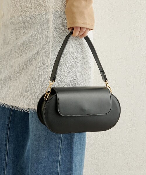 Omekashi（オメカシ）の「【MILLELA FIRENZE】オーバルデザインBAG（トートバッグ・レディース・モカ/ブラック・FREE）」の3枚目の写真