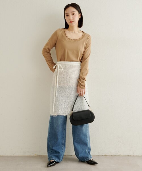 Omekashi（オメカシ）の「【MILLELA FIRENZE】オーバルデザインBAG（トートバッグ・レディース・モカ/ブラック・FREE）」の7枚目の写真