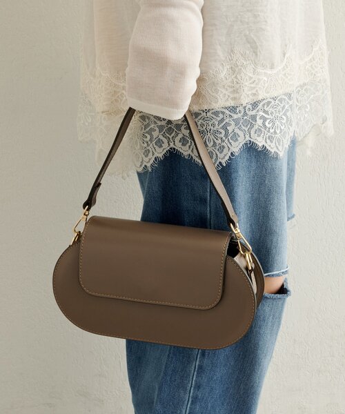 Omekashi（オメカシ）の「【MILLELA FIRENZE】オーバルデザインBAG（トートバッグ・レディース・モカ/ブラック・FREE）」の9枚目の写真