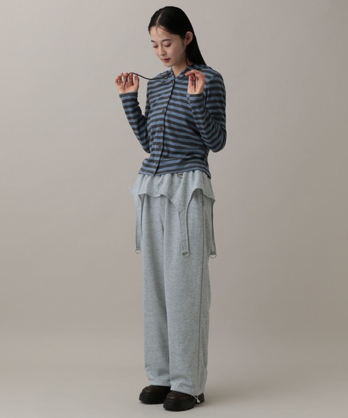 3.3 Field Trip （3.3フィールドトリップ）の「3.3 Field Trip／ガータースウェットパンツ(ウラケ)（スウェットパンツ・レディース・ブラック/グレー・FREE）」の4枚目の写真