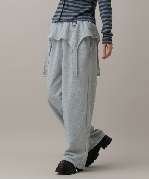 3.3 Field Trip （3.3フィールドトリップ）の「3.3 Field Trip／ガータースウェットパンツ(ウラケ)（スウェットパンツ・レディース・ブラック/グレー・FREE）」の6枚目の写真