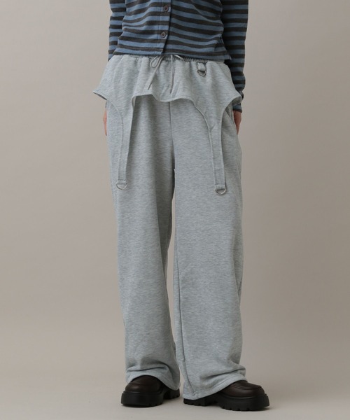 3.3 Field Trip （3.3フィールドトリップ）の「3.3 Field Trip／ガータースウェットパンツ(ウラケ)（スウェットパンツ・レディース・ブラック/グレー・FREE）」の7枚目の写真