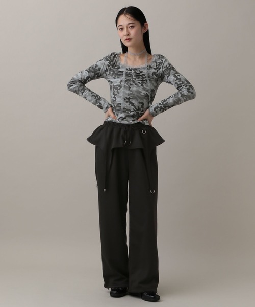 3.3 Field Trip （3.3フィールドトリップ）の「3.3 Field Trip／ガータースウェットパンツ(ウラケ)（スウェットパンツ・レディース・ブラック/グレー・FREE）」の9枚目の写真