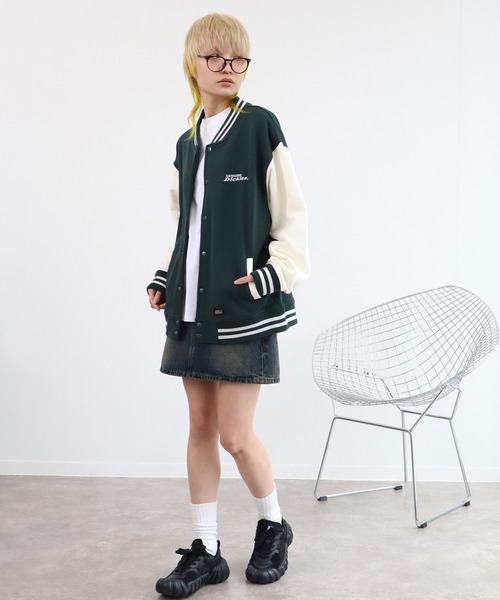 Dickies（ディッキーズ）の「【GENUINE DICKIES/ジェニュインディッキーズ】裏毛バック刺繍プリント エンブレムスタジャン（スタジャン・メンズ・スミクロ/ブルー/グリーン・XL/M/L）」の9枚目の写真