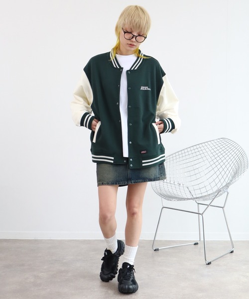 Dickies（ディッキーズ）の「【GENUINE DICKIES/ジェニュインディッキーズ】裏毛バック刺繍プリント エンブレムスタジャン（スタジャン・メンズ・スミクロ/ブルー/グリーン・XL/M/L）」の10枚目の写真